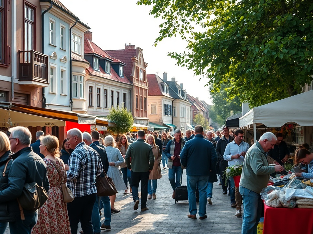 Panorama miasta Rumia z widocznymi budynkami i terenami zielonymi.